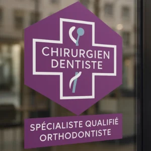 vitrophanie chirurgien dentiste avec specialite